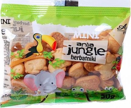 Bio Ania Herbatniki mini zoo BEZ CUKRU 50 g ANIA