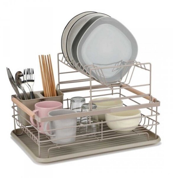 SUSZARKA DO NACZYŃ Z OCIEKACZEM I TACĄ E-8190 BEŻOWA