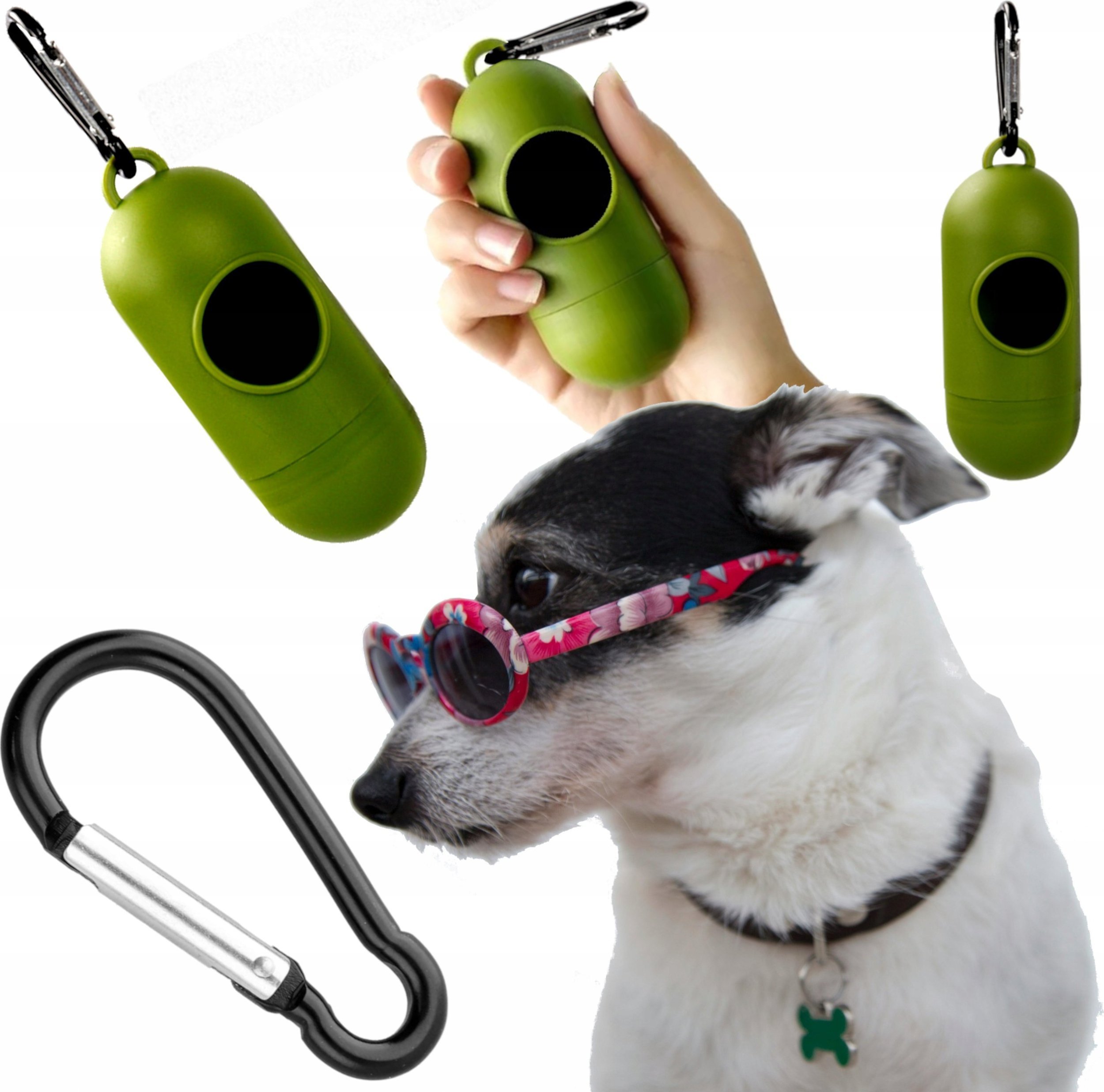 Etui na woreczki na psie odchody zielone okrÄgÅe