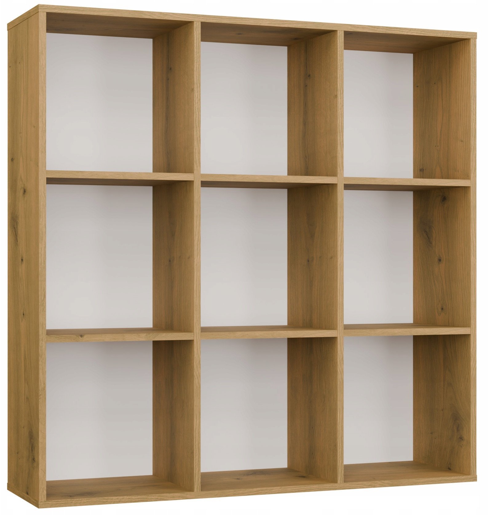 REGAŁ MALAX 3x3 H DĄB ARTISAN ZABUDOWANY TYŁ HDF PÓŁKI 110x110 CM