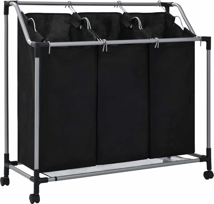 Kosz na pranie Elior Sortownik na pranie Trinny 2X - czarny