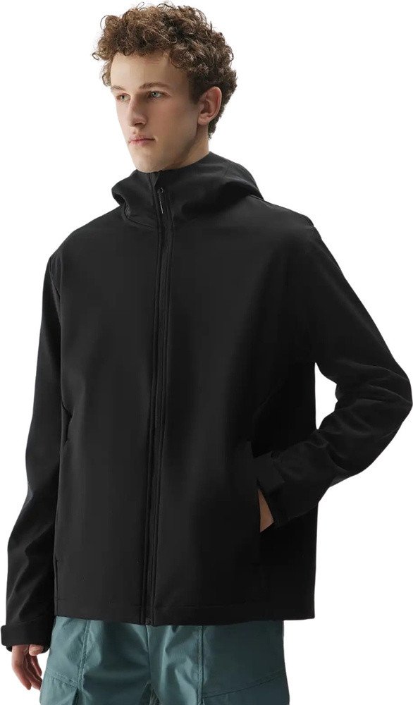Kurtka męska softshell 4F M324 czarna 4FWSS25TSOFM324 20S M