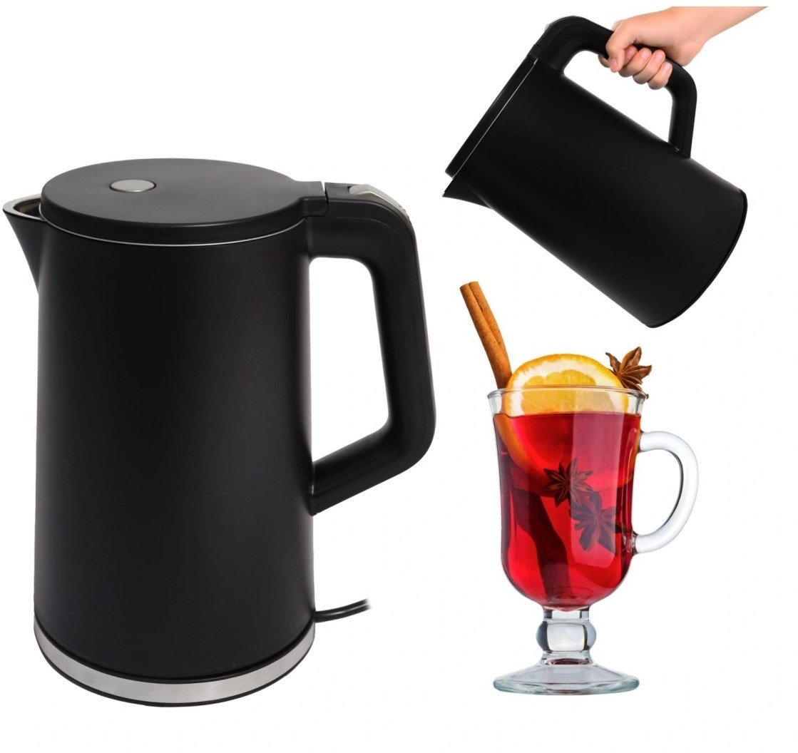 Czajnik Bauerkraft Czajnik elektryczny bezprzewodowy turystyczny 1500 W 1.7 l obrotowy czarny