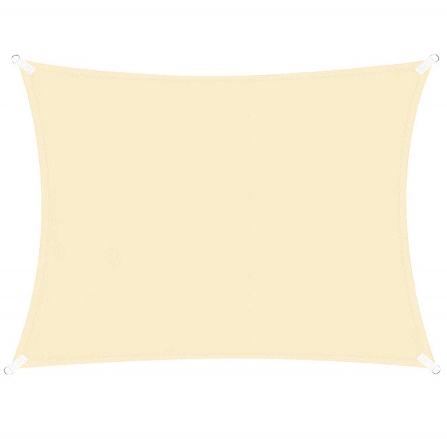 Żagiel przeciwsłoneczny, ogrodowy 4x3 m cieniujący prostokątny, kremowy UNIWERSALNY