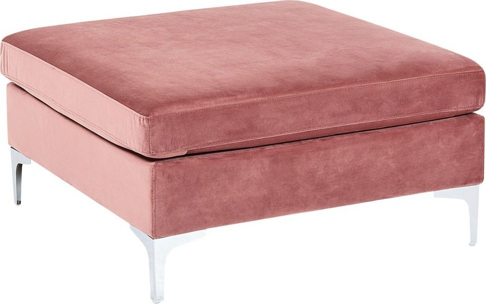 Beliani Otomana welurowa różowa EVJA