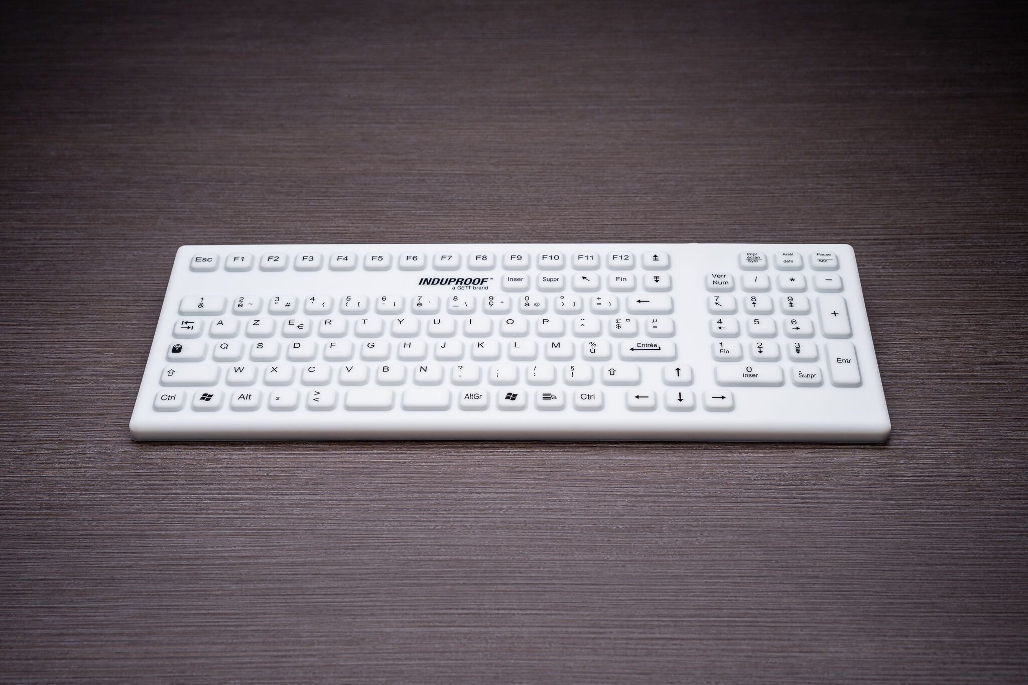 Klawiatura Gett GETT InduProof Smart Classic Silikonowa klawiatura z blokiem numerycznym 106 klawiszy IP68 wodoodporny można dezynfekować USB Kolor: b