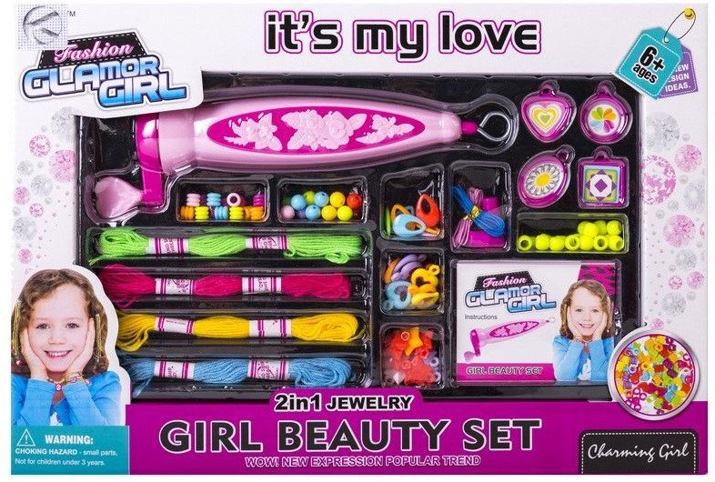 Zestaw ozdób wraz z przyrządem do zaplatania włosów