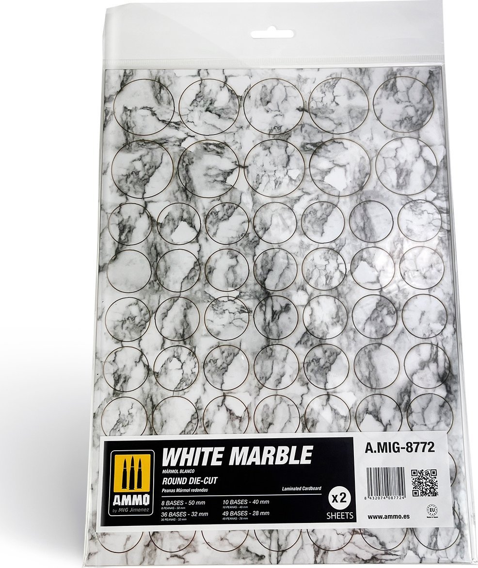 Vallejo Ammo: White Marble - Round Die-Cut (2)