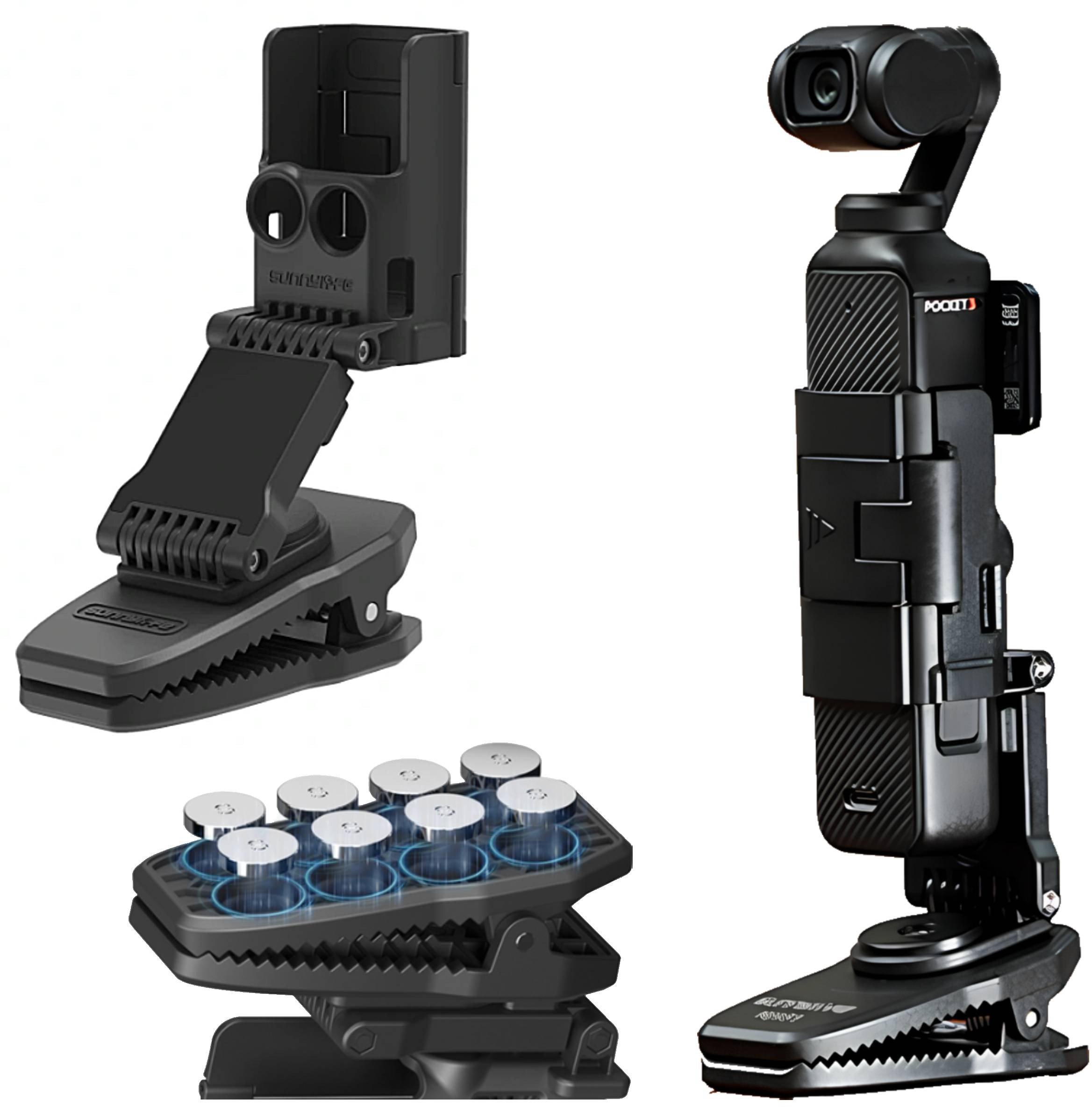 UCHWYT MAGNETYCZNY KLIPS OBROTOWY MOCOWANIE 360 STOPNI DO DJI OSMO POCKET 3