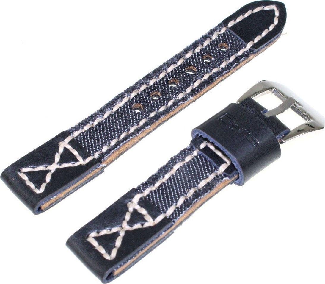 Diloy Skórzano-dżinsowy pasek do zegarka 18 mm Diloy 391.18.1