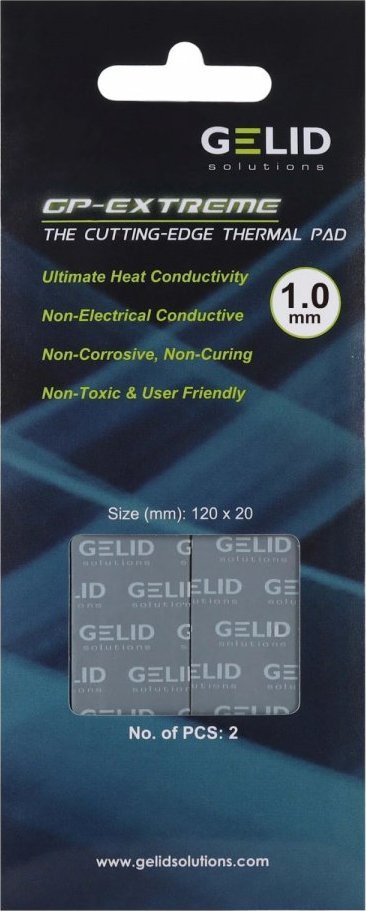 Gelid Gelid Extreme thermalpad 120x20x1.0mm 2pcs TP-VP05-B