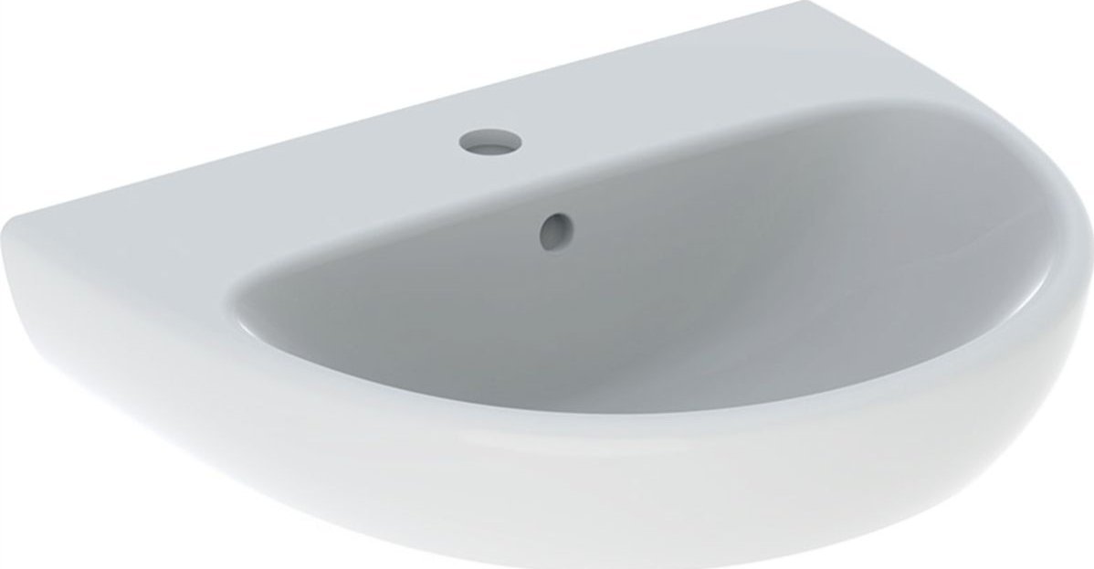 Umywalka Geberit Geberit Selnova Umywalka, B55cm, H18cm, T44cm, z przelewem, z otworem na baterię [18]