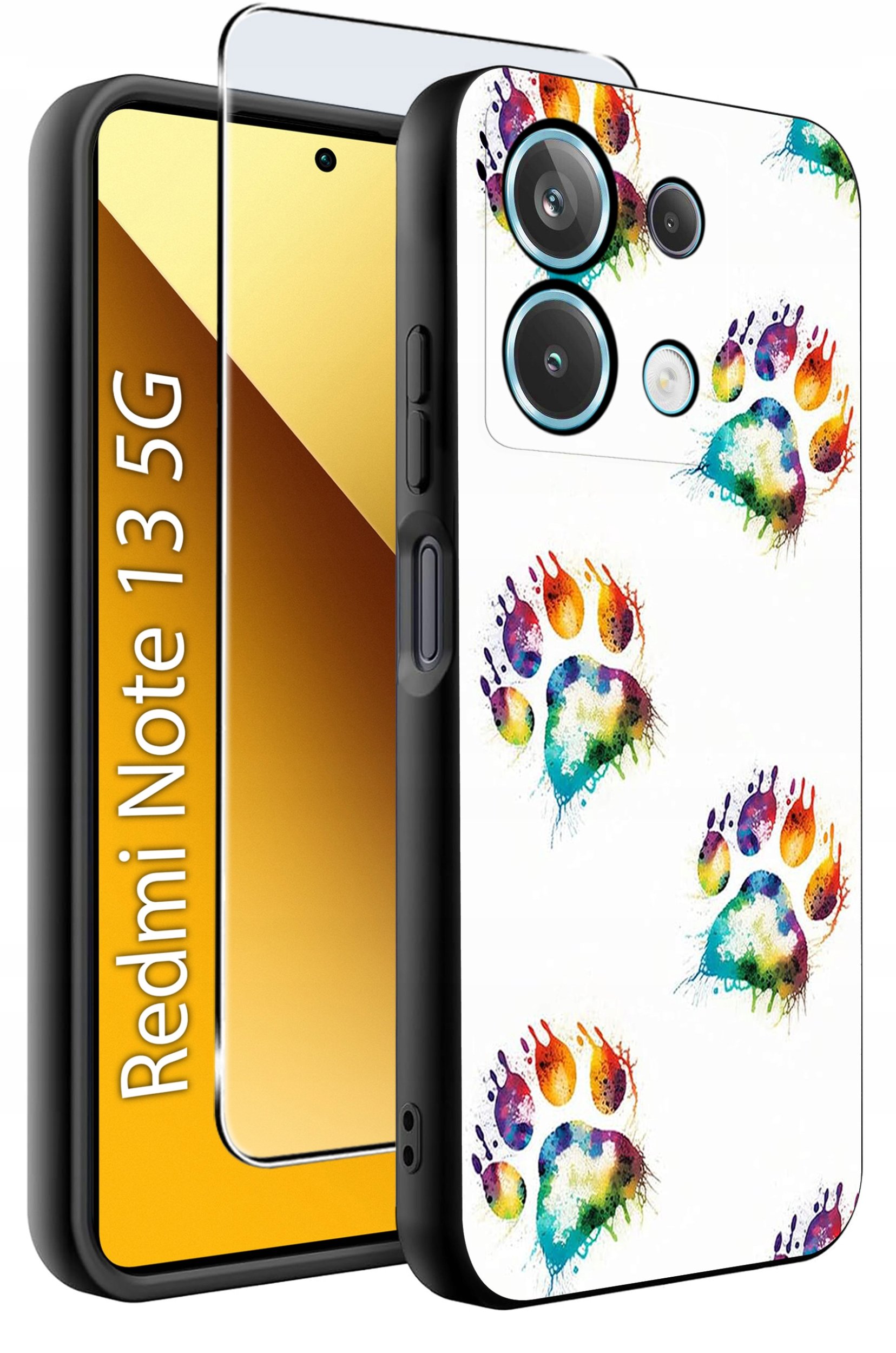 ETUI do Xiaomi Redmi Note 13 5G WZORY |SILIKONOWE MATT CASE +SZKŁO 9H