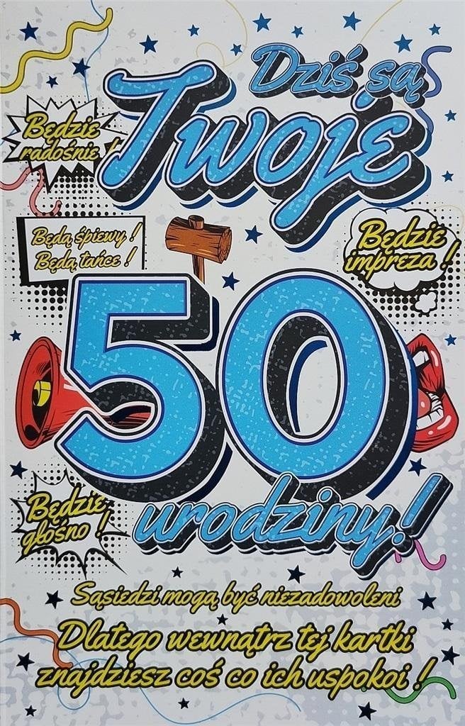 Yeku Karnet Urodzinowy z zawieszką 50