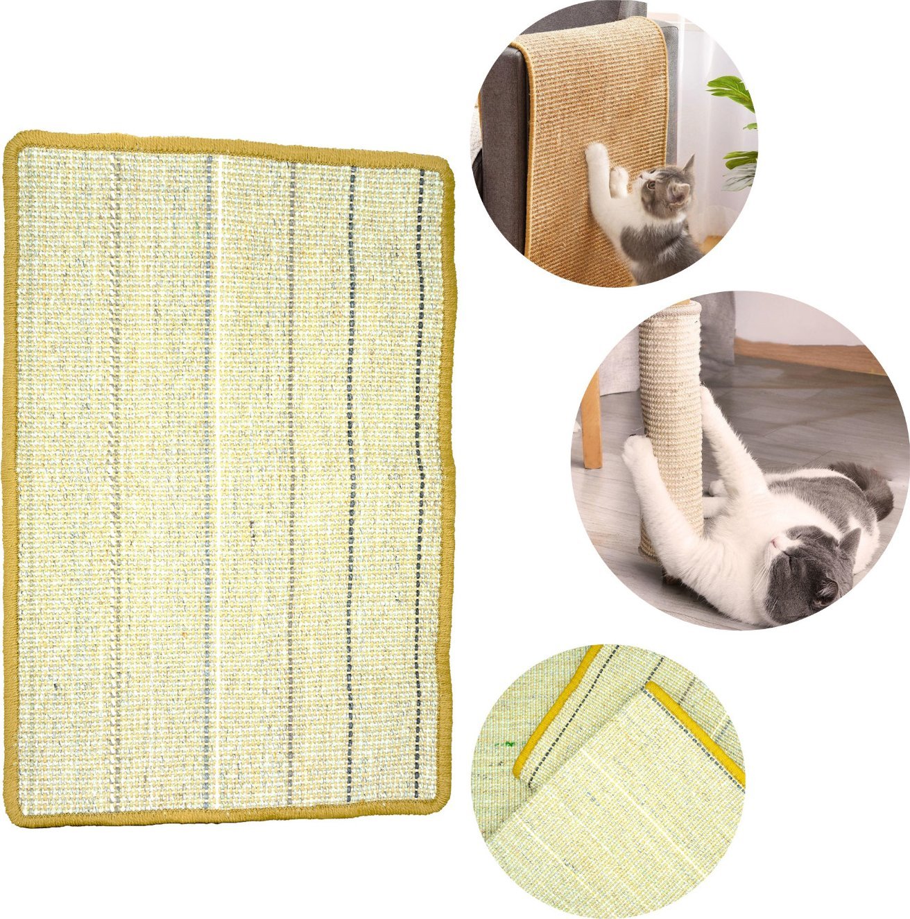 SHOPUJ.PL DRAPAK DLA KOTA 40X60 SIZAL NATURALNY ZABAWKA MATA DO DRAPANIA NA KANAPE
