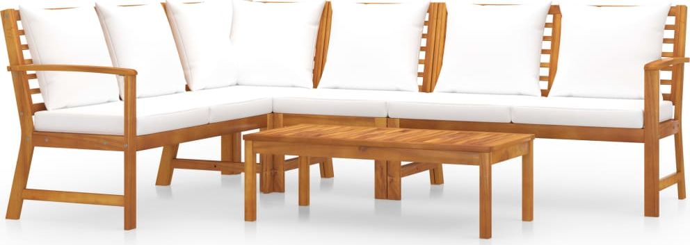 vidaXL 5-cz. zestaw wypoczynkowy do ogrodu poduszki drewno akacjowe