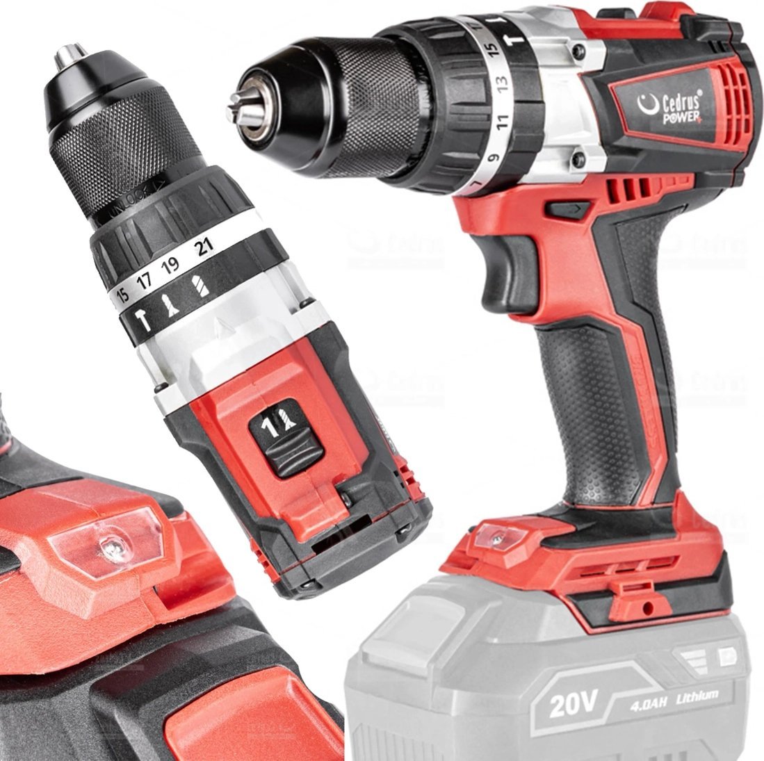 Cedrus CEDRUS HD60Li WKRĘTARKA AKUMULATOROWA 20V UDAROWA WKRĘTARKO-WIARTARKA 20V POWER+ - OFICJALNY DYSTRYBUTOR - AUTORYZOWANY DEALER CEDRUS