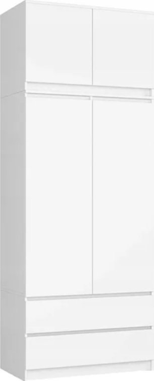 Elior Biała szafa na ubrania z nadstawką - Hofa