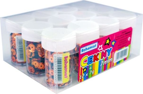 SCHEMAT Cekiny SCHEMAT 7mm op. 12szt x 7g - pomarańczowe Schemat
