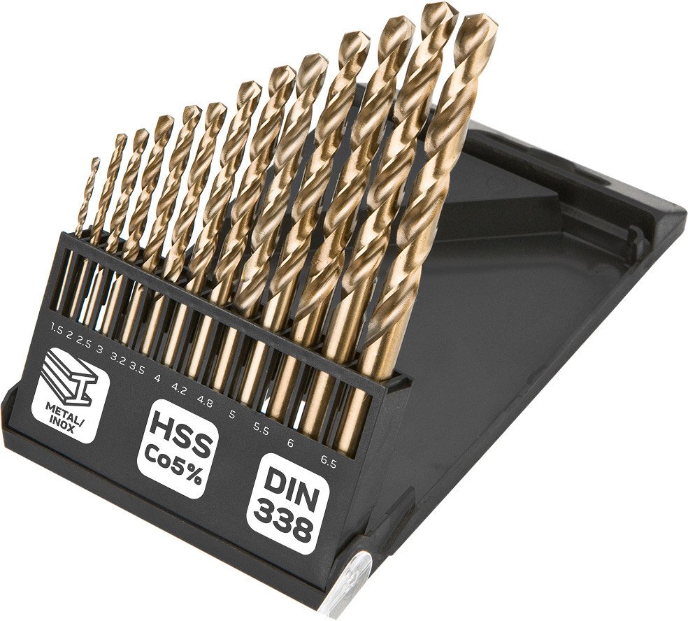 Wiertła do metalu HSS-Co 1.5-6.5 mm, zestaw 13 szt.