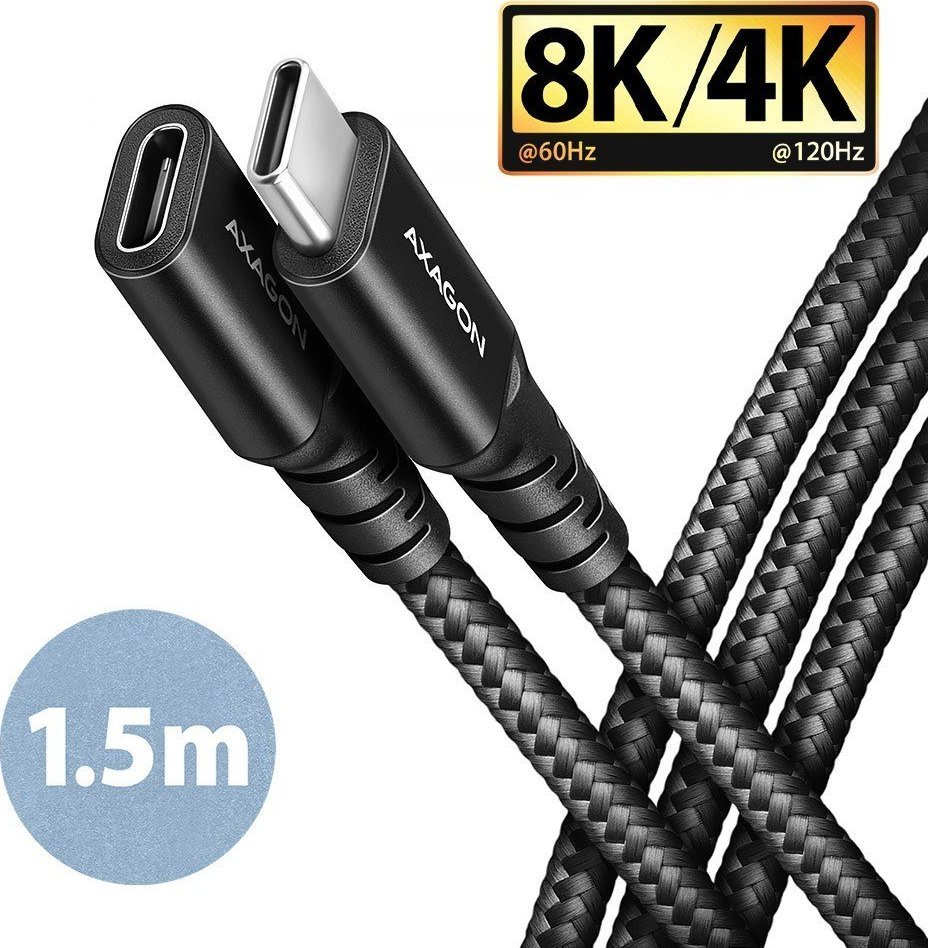 Kabel USB Axagon USB-C - USB-C 1.5 m Czarny (BUCM32-CF15AB)