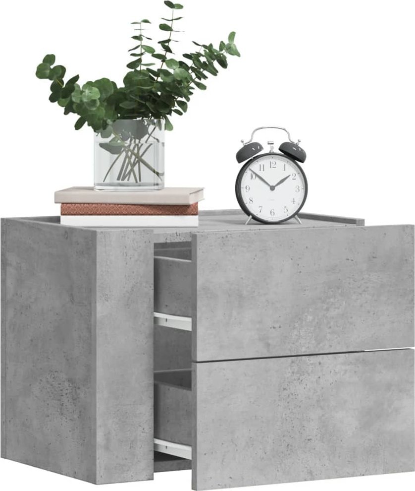 vidaXL Wiszące szafki nocne, 2 szt., szarość betonu, 45x30x35 cm
