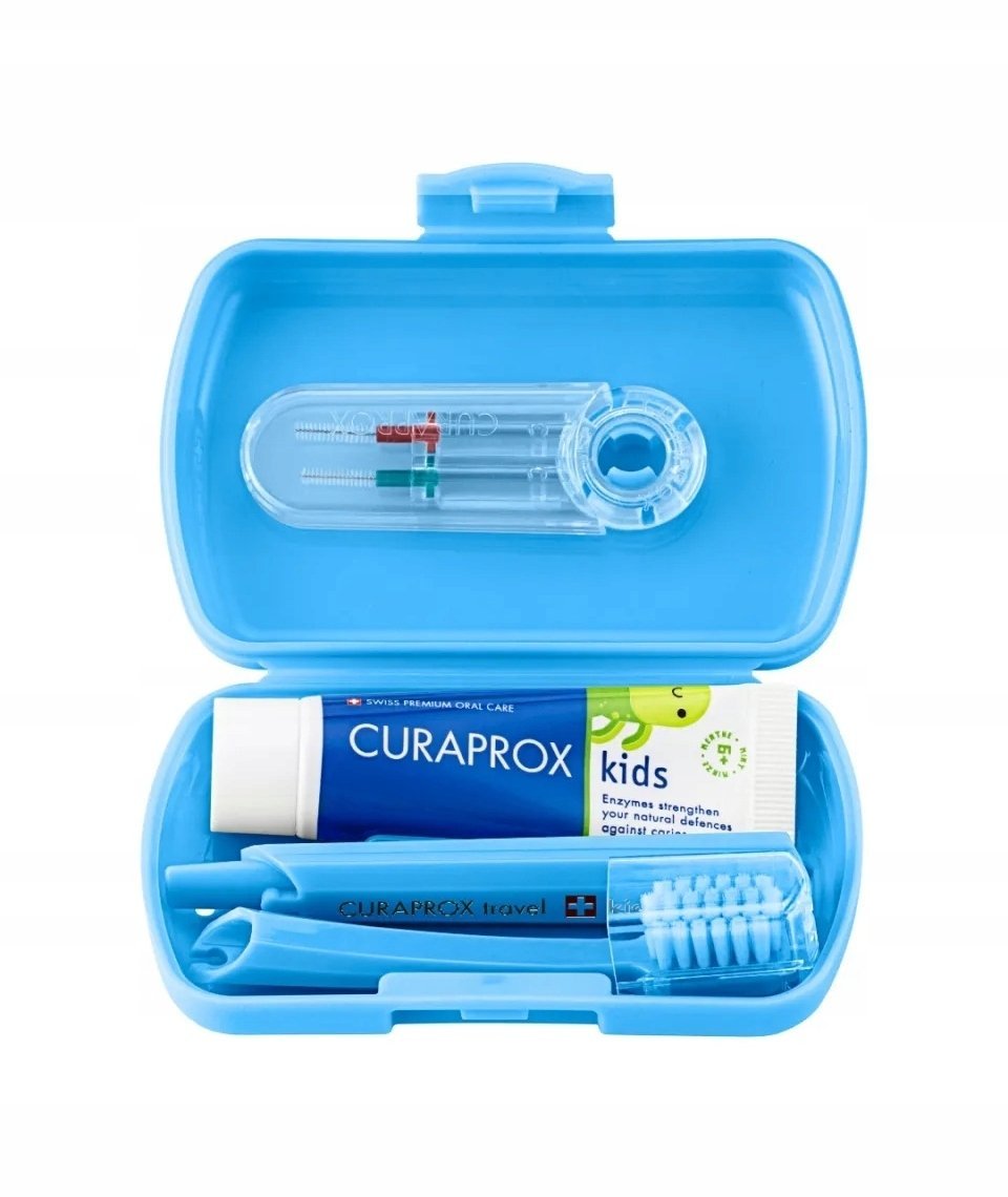 Curaprox TRAVEL SET KIDS NIEBIESKI