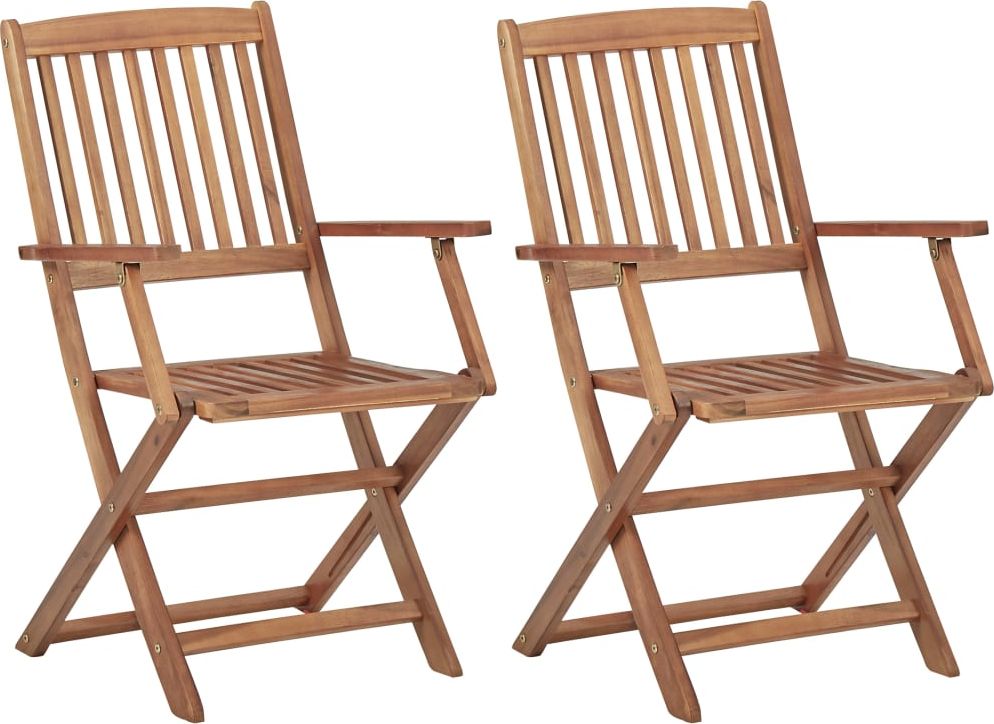 vidaXL Składane krzesła ogrodowe, 2 szt., lite drewno akacjowe