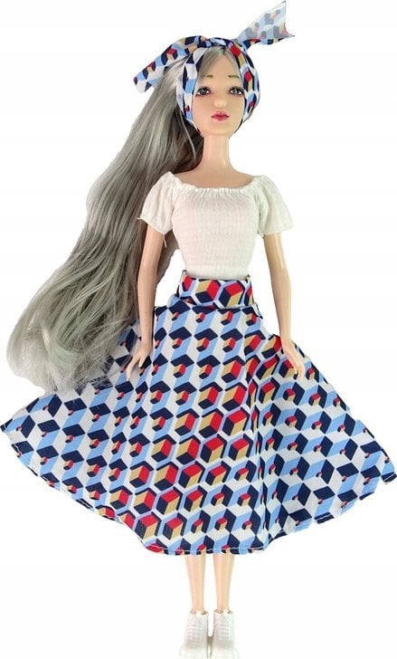 LeanToys Lalka Dla Dzieci Emily Szare Włosy Kotek Huśtawka