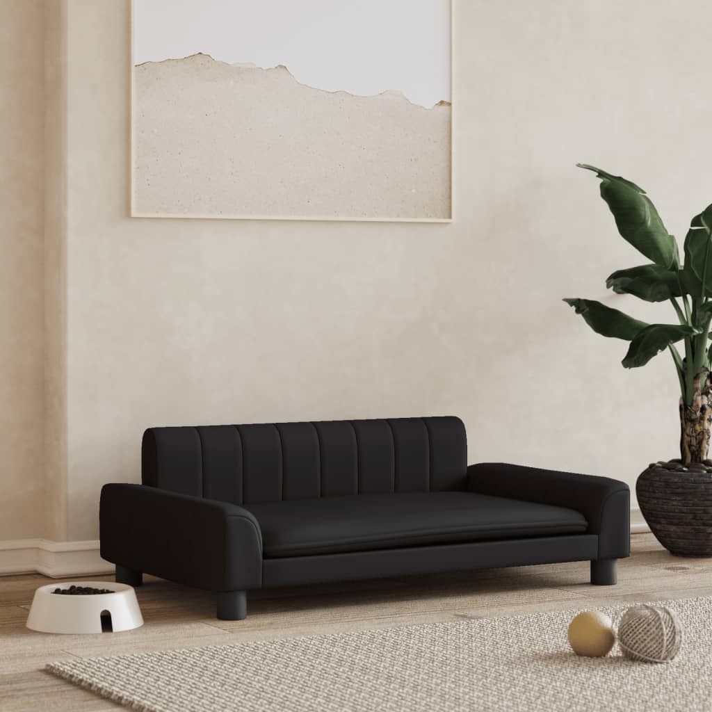 vidaXL vidaXL Legowisko dla psa, czarne, 90x53x30 cm, sztuczna skóra