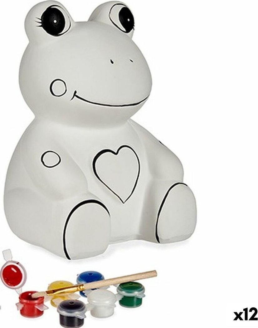 pincello Skarbonka do malowania Żaba Ceramika 15,5 x 21,5 x 16 cm (12 Sztuk)