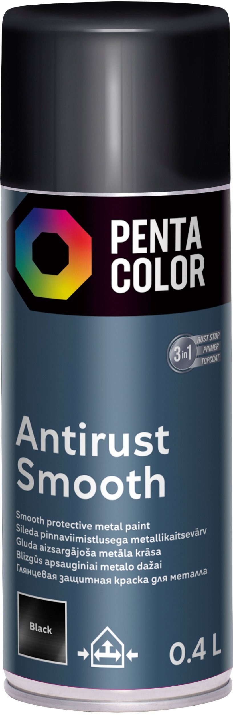 SPRAYPAINT PENTACOLOR SMOOTH BLACK 400ML