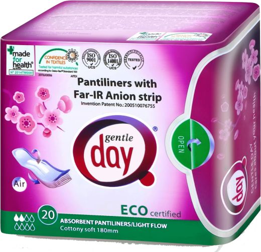 Gentle Day Wkładki ekologiczne absorbujące z paskiem anionowym 20 sztuk