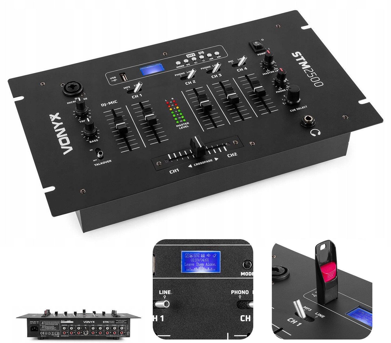 Mikser 5- kanałowy USB/MP3 BT STM2500 Vonyx one size