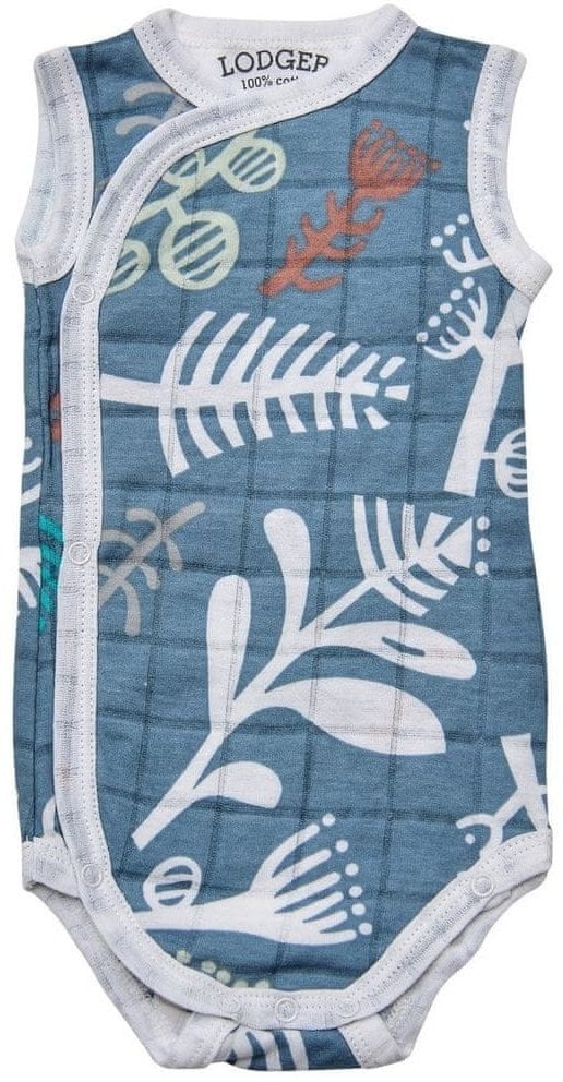 Sale! Lodger Romper Botanimal cotton sleeveless bodysuit Ocean 68 cm RF 074_68