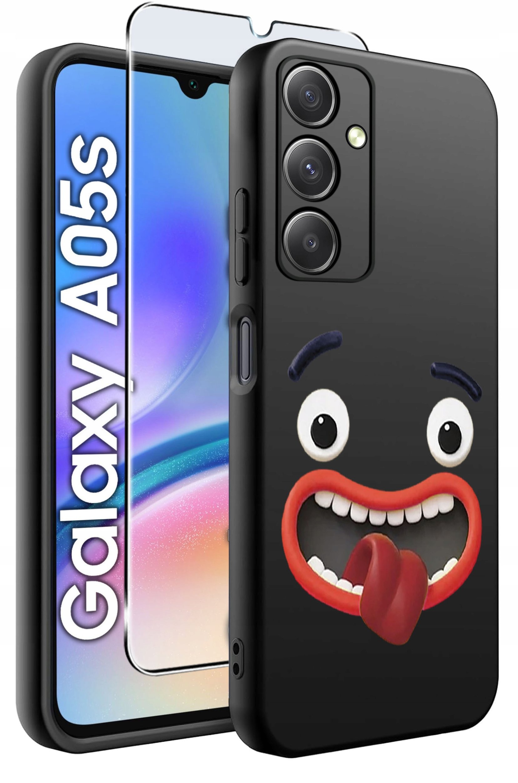 ETUI do Samsung A05s WZORY | SILIKONOWE MATT CASE + SZKŁO 9H