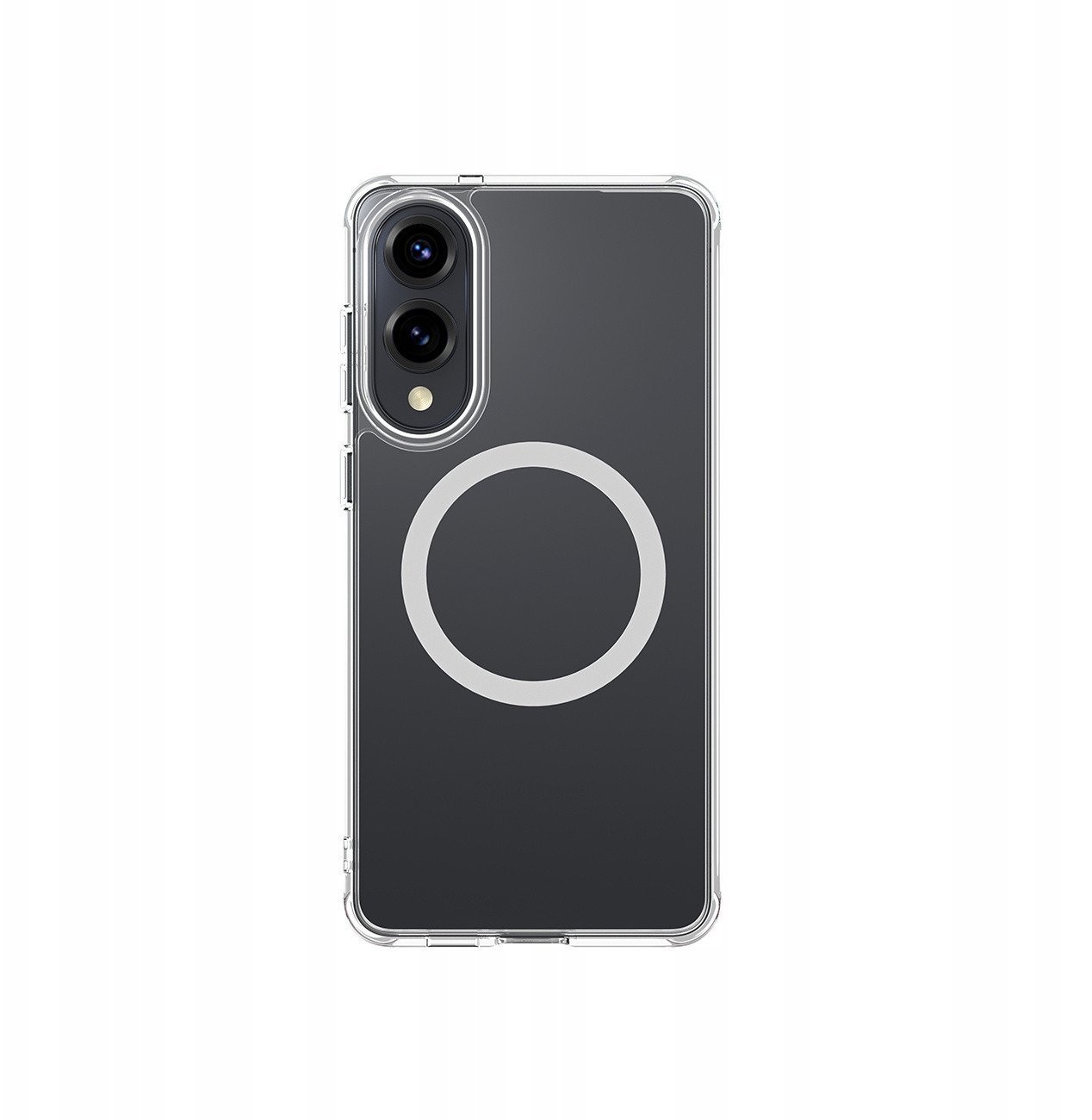 Etui silikonowe AMAZINGTHING Minimal Mag Case z pierścieniem magnetycznym do Samsung Galaxy S25 Edge - przezroczyste