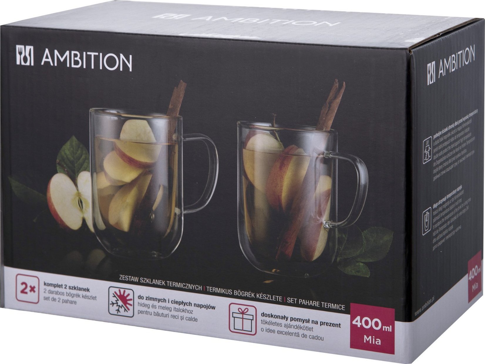 Kpl. Szklanek Termicznych Mia 400 ml (309548) - 36437