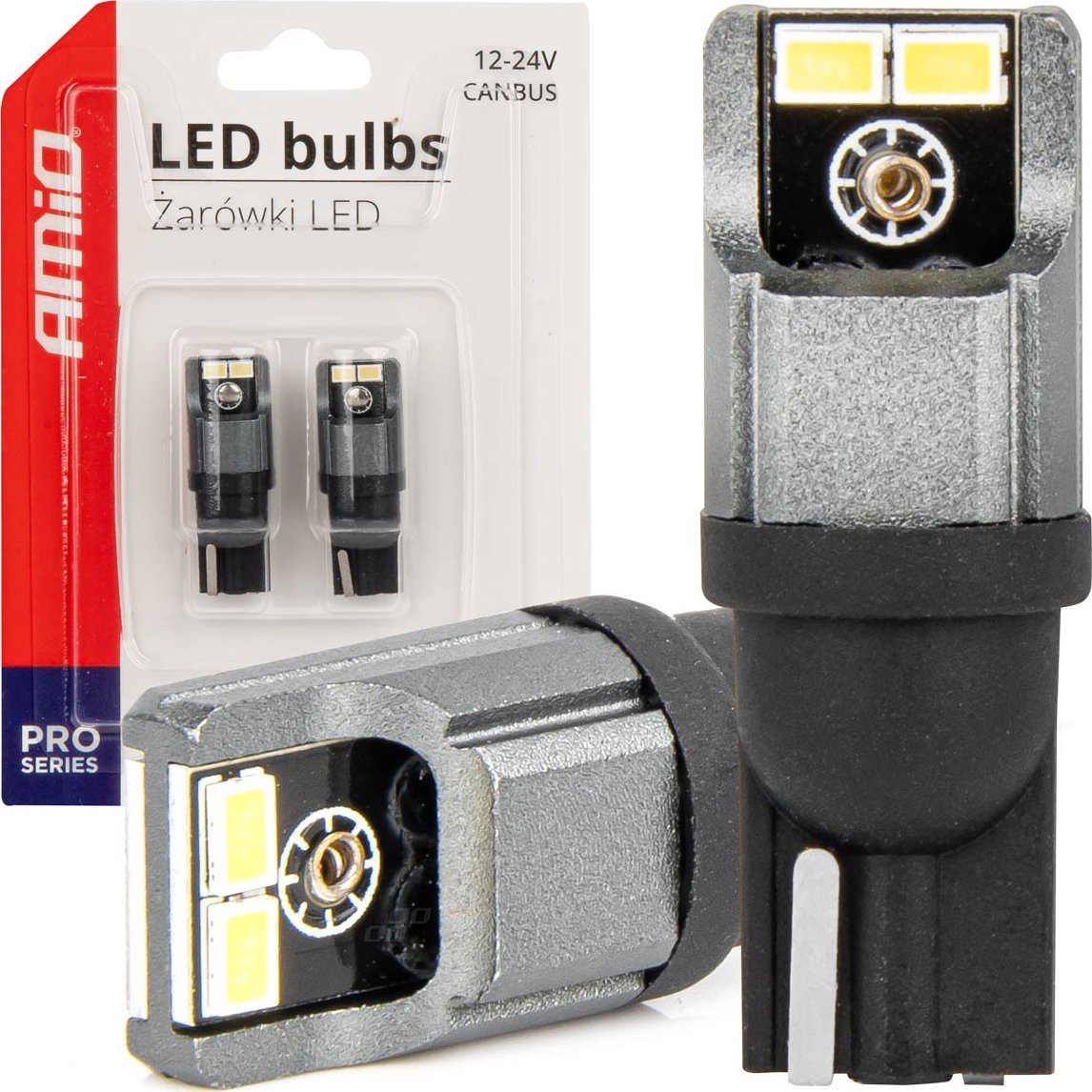 AMiO Żarówki led canbus 3020 4smd t10 w5w w10w 12v 24v amio-03717