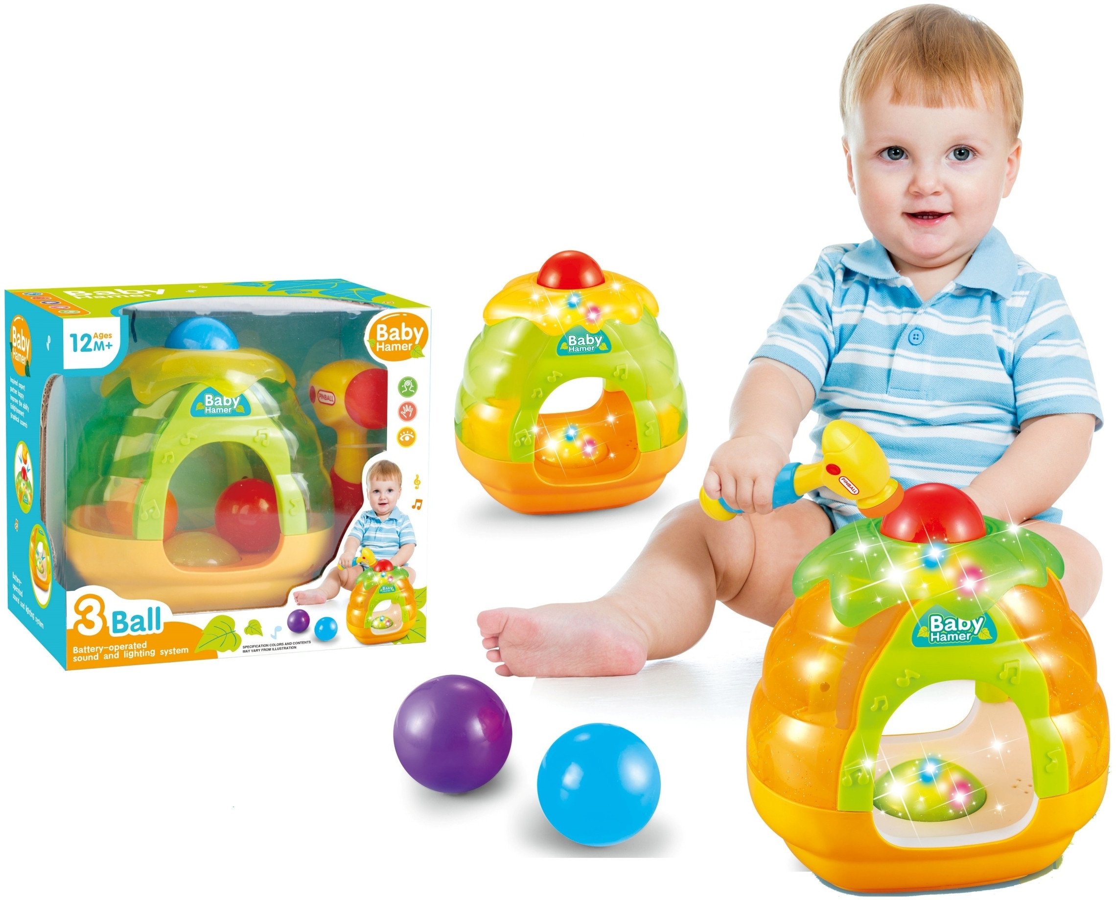 ZBIJAK PIŁECZKI DŹWIĘKI ŚWIATŁA MŁOTECZEK 338