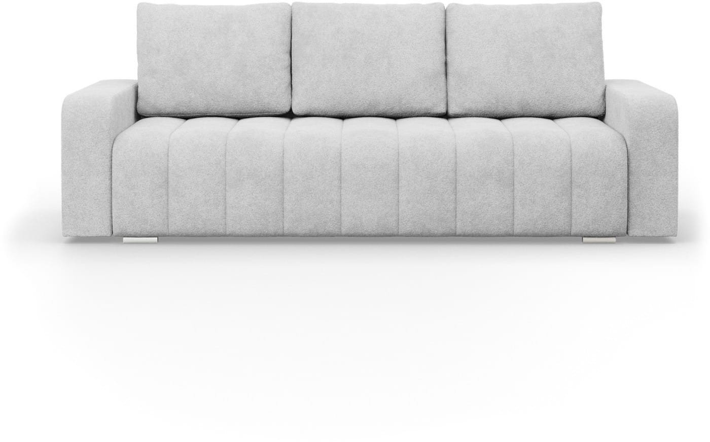 Kanapa z funkcją spania, Velluto, 227x97x87 cm, jasny szary