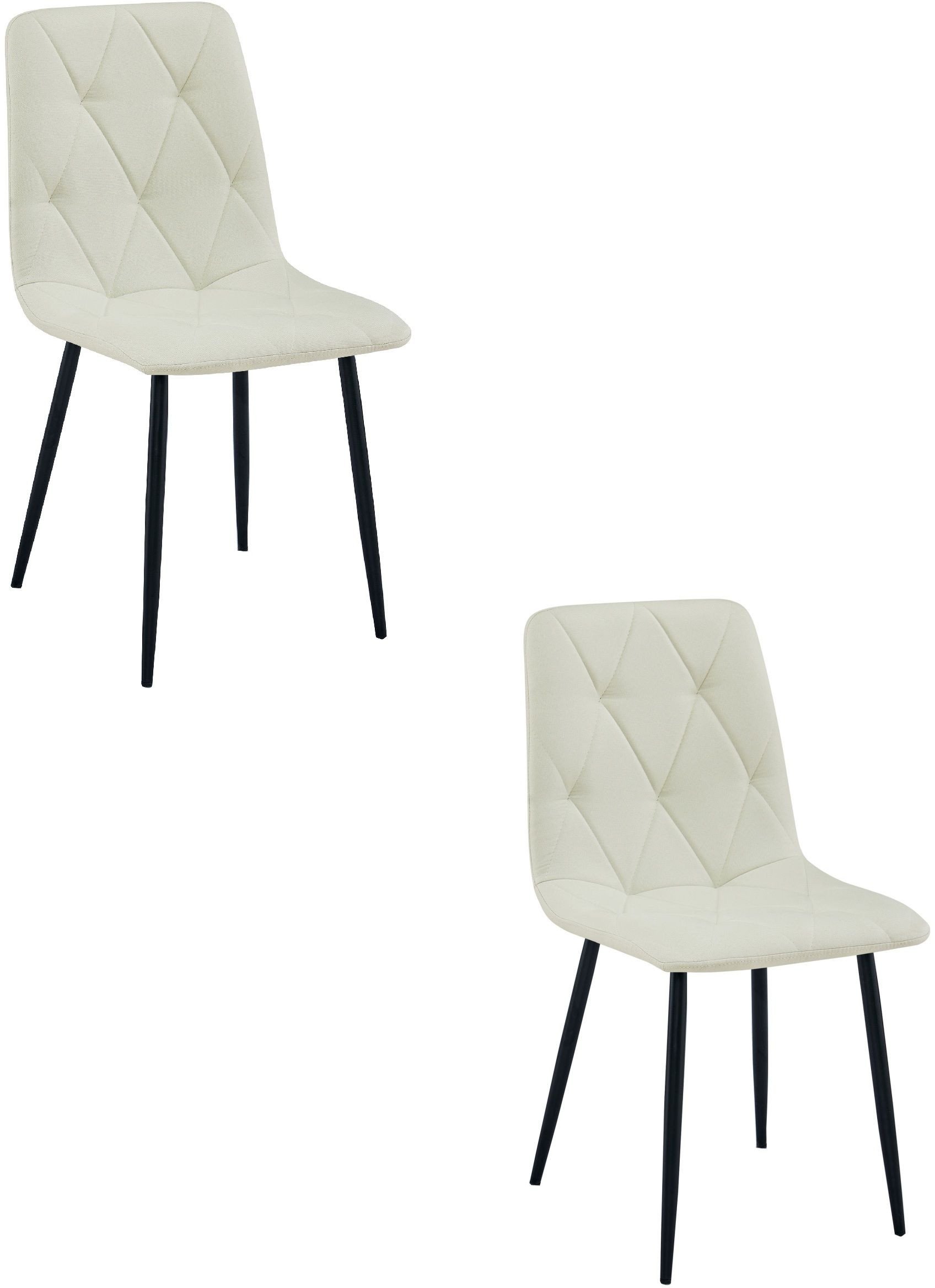 Krzesło LIBRA - beż materiał / nogi czarne x 2