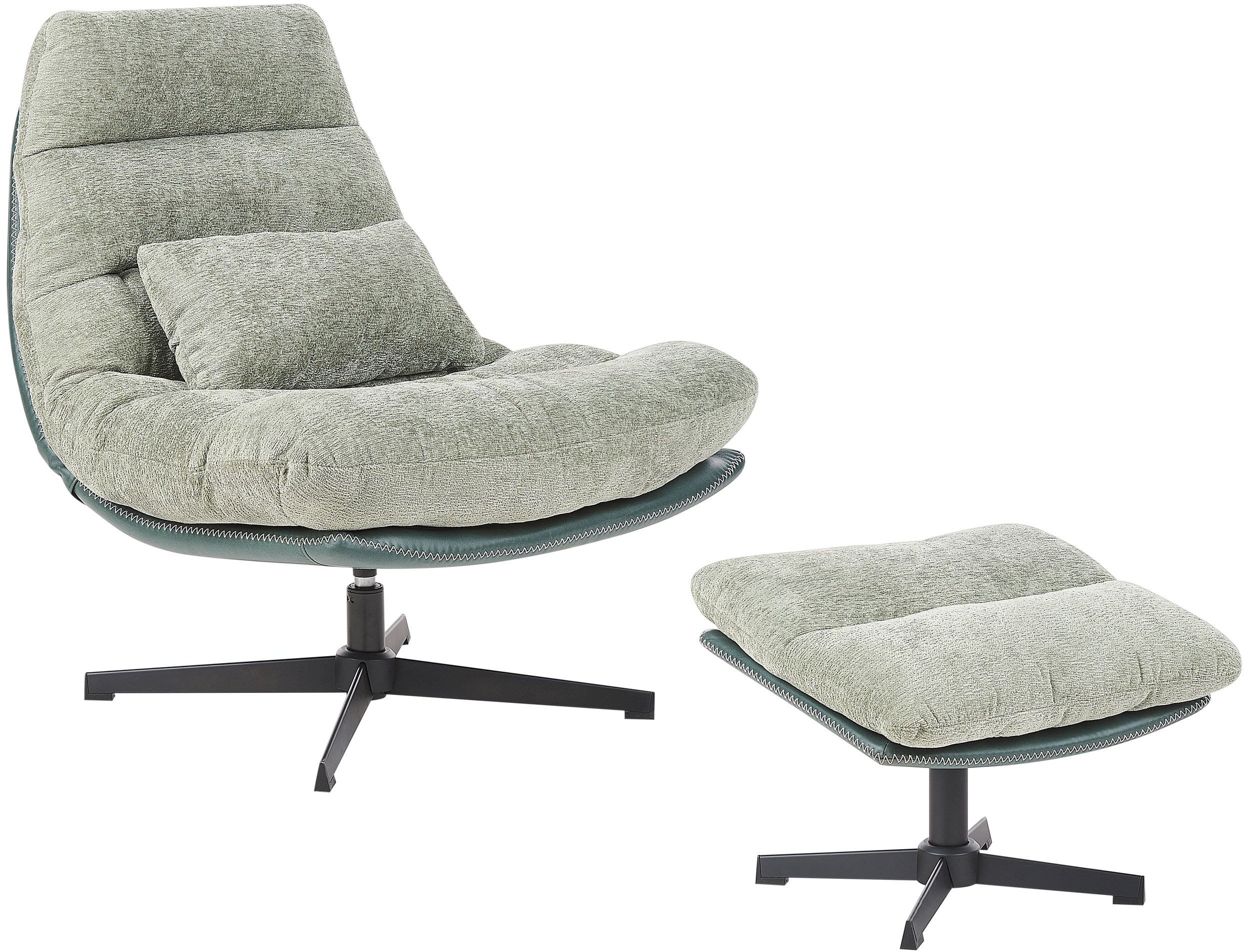 Fotel obrotowy TOVIK Z podnóżkiem Jasnozielony