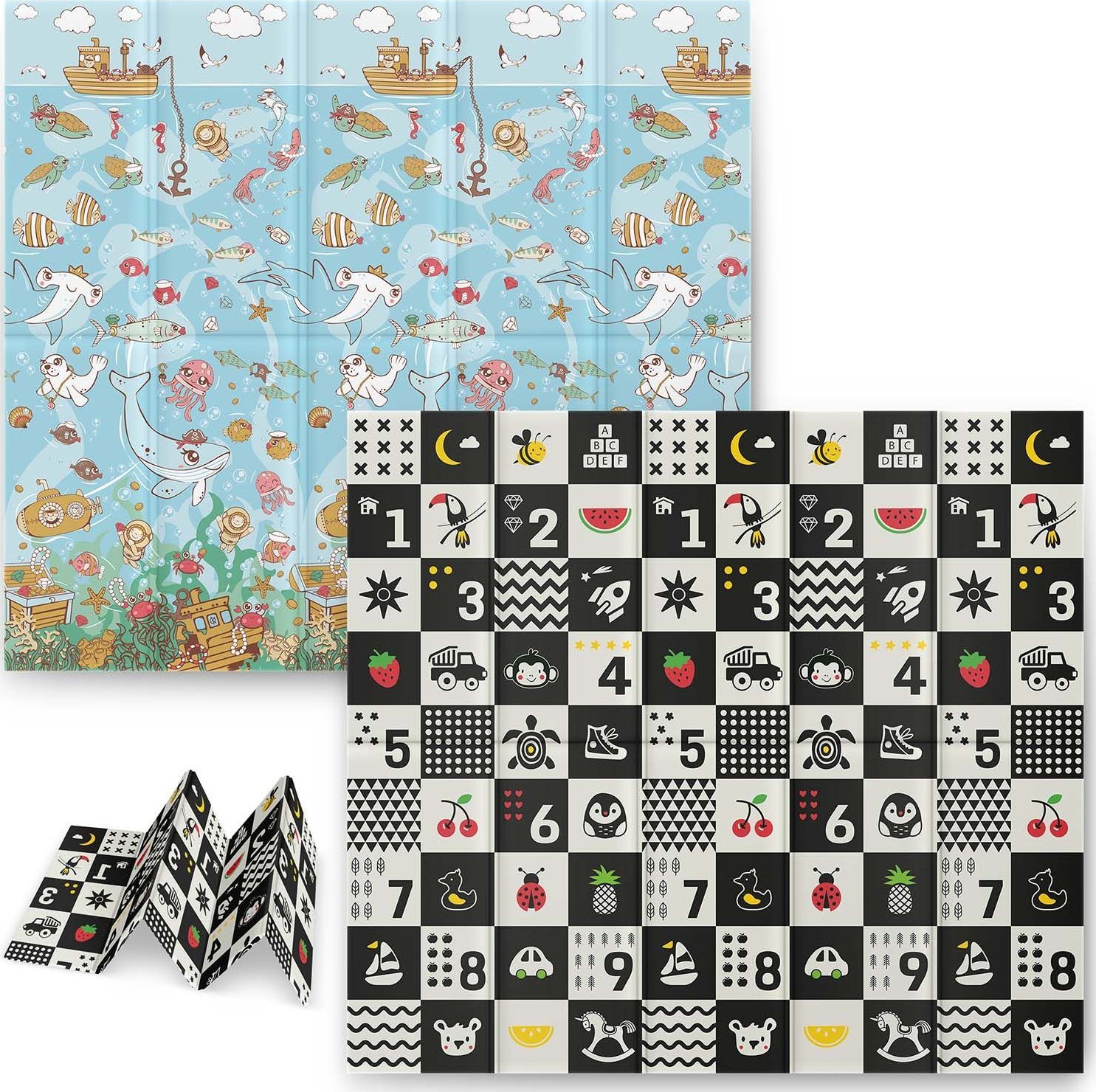 Ricokids Duża mata piankowa, dwustronna, Nukido, 200x180x1 cm