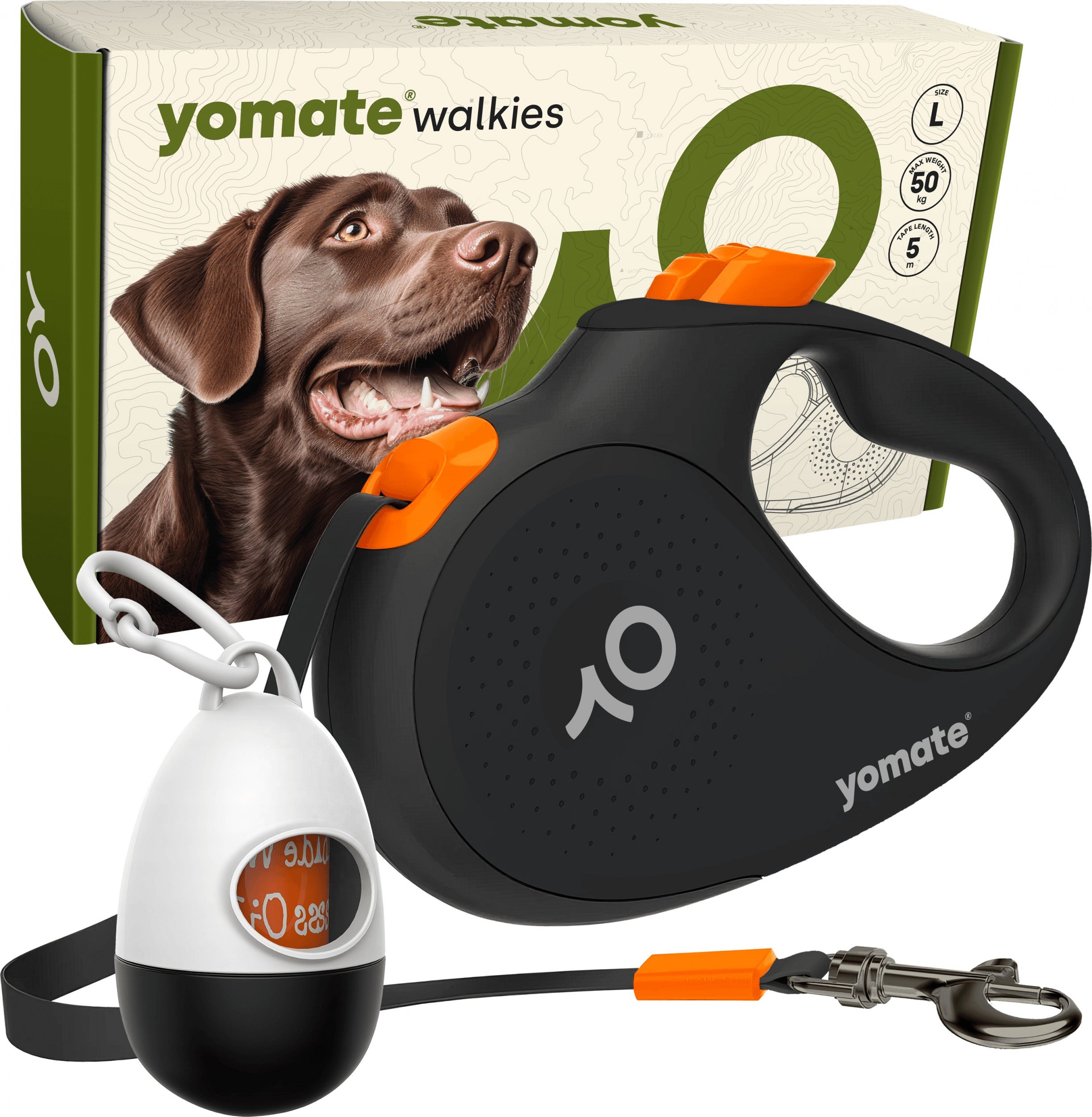 Yomate YOMATE! SMYCZ AUTOMATYCZNA DLA DUŻEGO PSA DO 50KG ZWIJANA + POJEMNIK