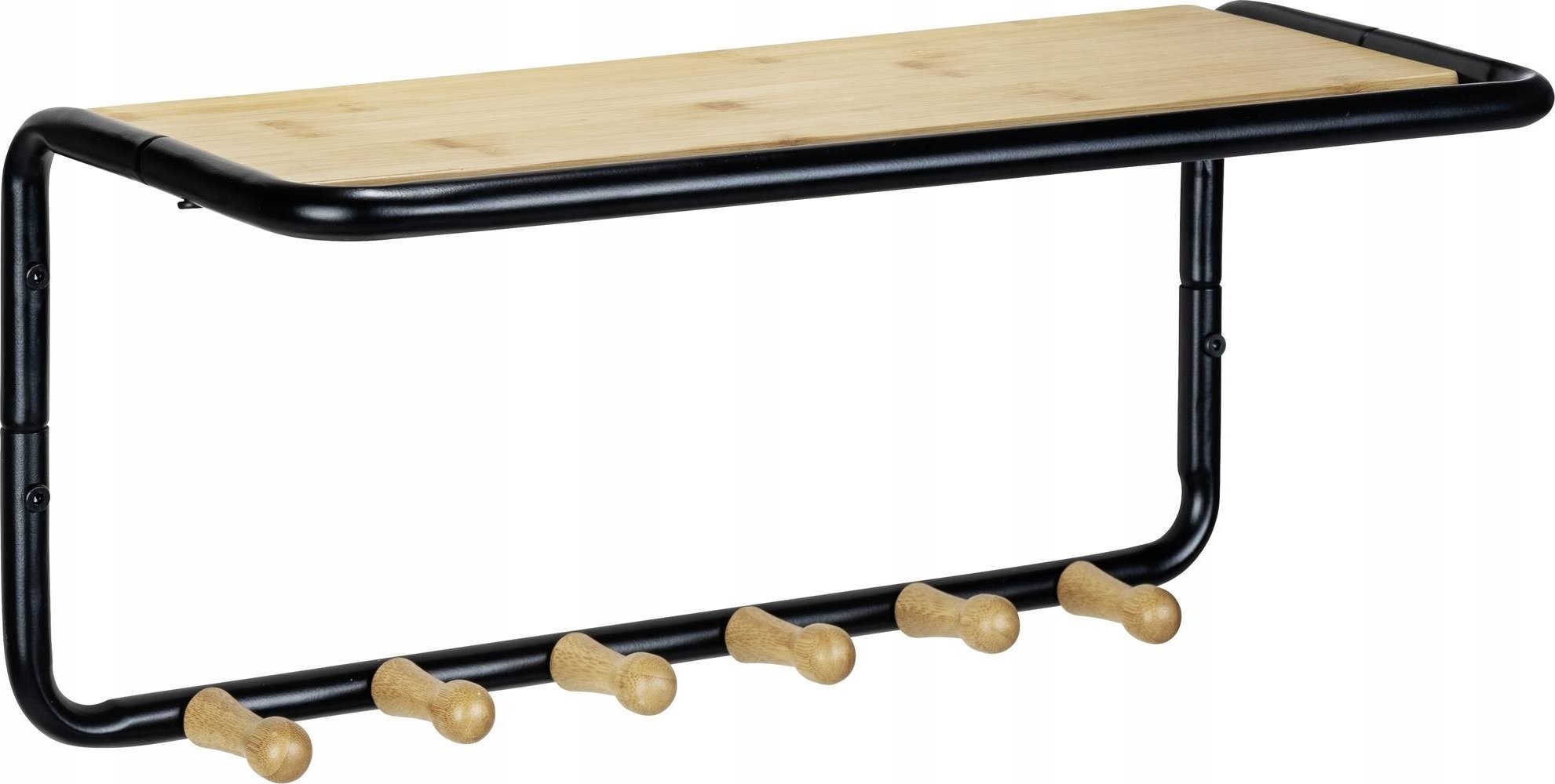 Wenko Półka ścienna z bambusowymi haczykami, 58 x 26 x 26 cm, Loft, WENKO