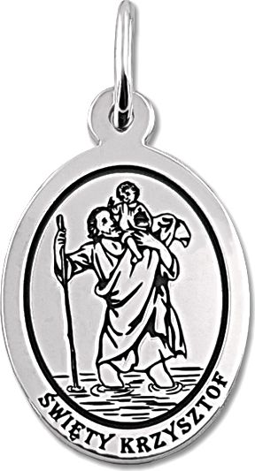 WĘC - Twój Jubiler Medalik srebrny z wizerunkiem Św. Krzysztofa