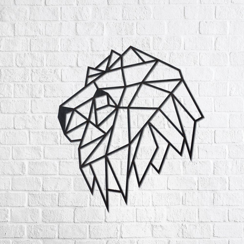 EcoWoodArt EWA Drewniane Puzzle 3D Dekoracja Głowa Lwa