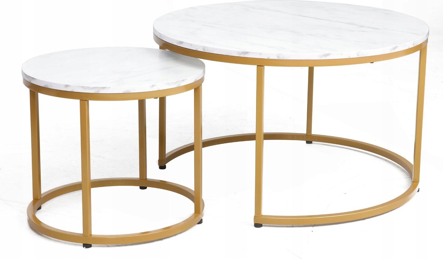 Signal Ława DION biała efekt marmuru/złoty (zestaw)