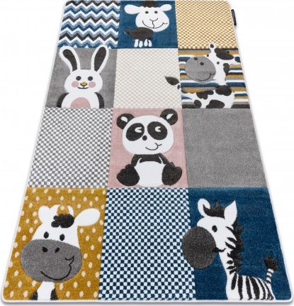 Dywany Łuszczów Dywan PETIT ZOO ZWIERZĘTA krem / szary, 120x170 cm